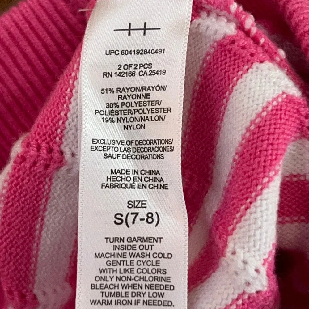 Habitual Girl Size Small 7/8 Pink Striped Knit Pull On Shorts New